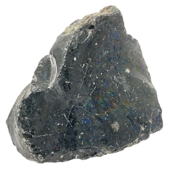 Dark Cobalt Art Glass Cullet Glowing Uranium Manganese Slag Glass #4GX263 - Picture 3 of 6